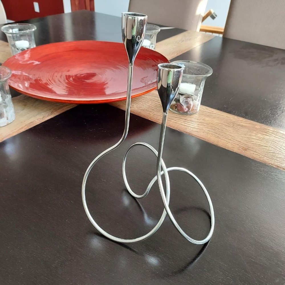 Elegant Silver Candle Holders